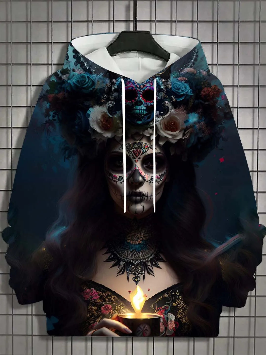 Fashion Women's Hoodie for Girls Autumn New Men's Long Sleeve Tops Sexy Girls Clothes Horror Undead Skull Pattern Unisex Tops