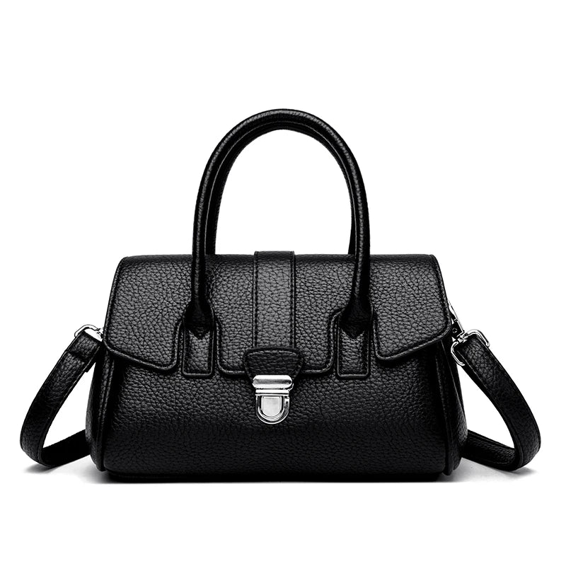 Genuine Brand Soft Pu Leather Small Casual Tote Hand Bags for Mother Quality Women Shoulder Crossbody Messanger Bag Summer Style