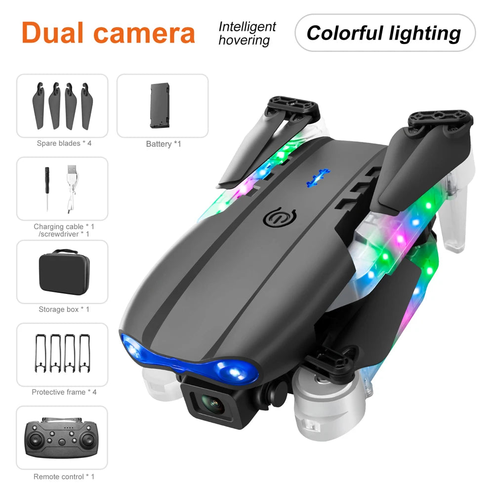 New E99Pro RC Dual Camera Drone 4K Professinal With 1080P Wide Angle HD Camera Foldable Helicopter WIFI FPV Height Hold Gift Toy