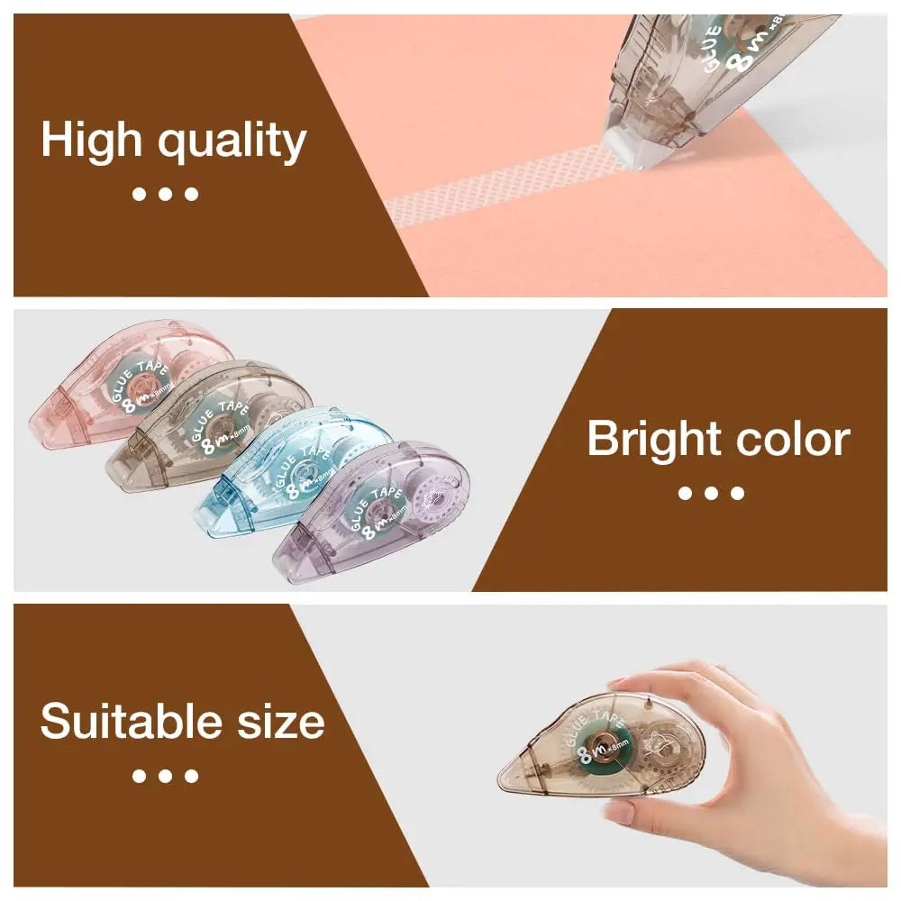 8-pack handmade office stickers, stamps, notes, large capacity double-sided glue tape for scrapbooking