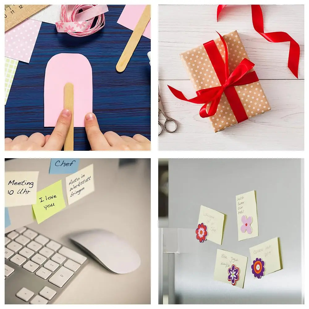 8-pack handmade office stickers, stamps, notes, large capacity double-sided glue tape for scrapbooking