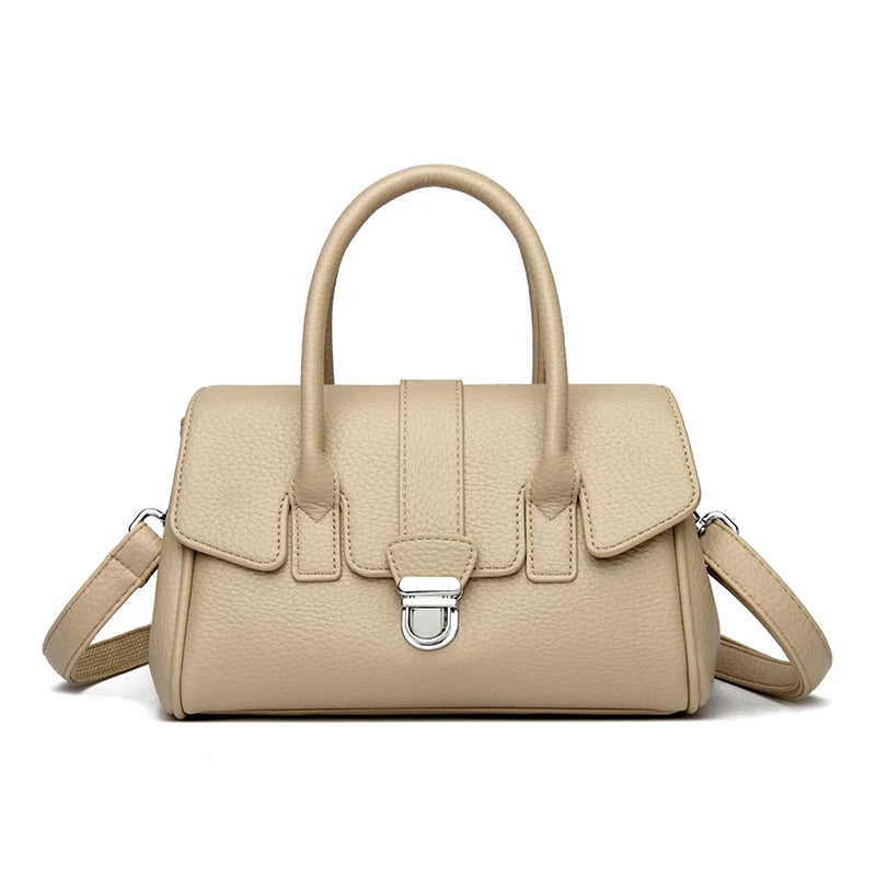 Genuine Brand Soft Pu Leather Small Casual Tote Hand Bags for Mother Quality Women Shoulder Crossbody Messanger Bag Summer Style