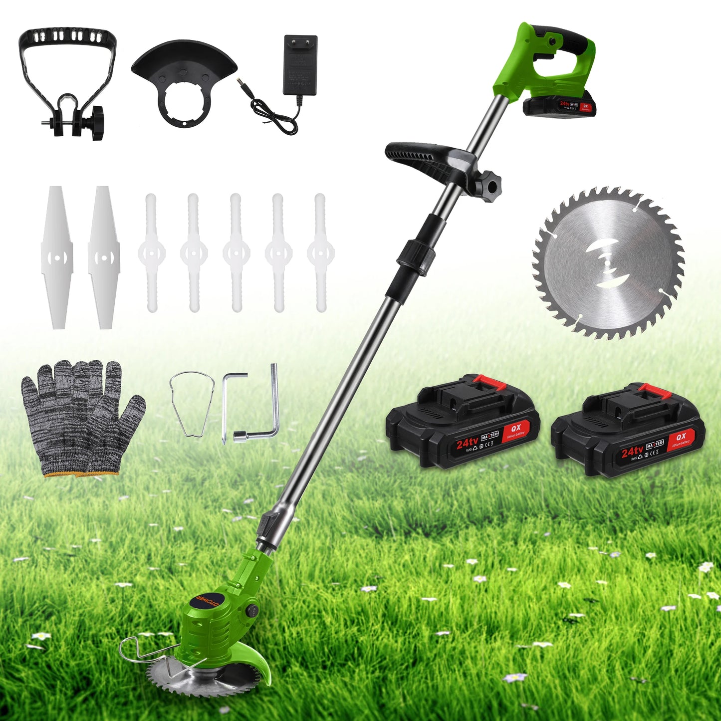 Electric Cordless Brush Cutter 21000RPM Stringless Weed Eater Electric Weed Trimmer Lawn Garden Pruning