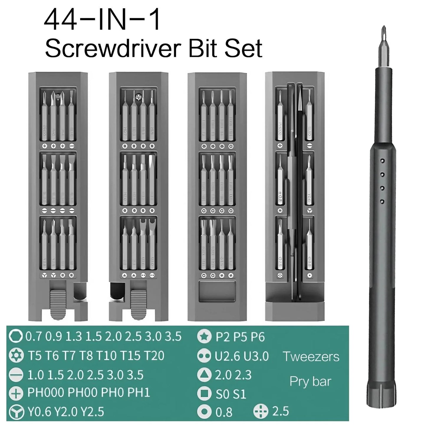Multifunction Screwdriver Set - S2 Phillips Slotted Precision Bits, Mobile & Notebook Maintenance Tool, Handy Hand Tools