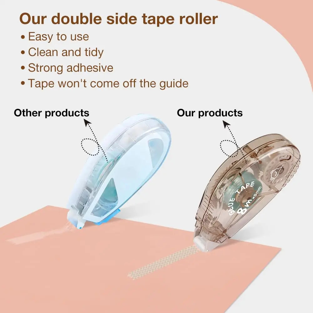 8-pack handmade office stickers, stamps, notes, large capacity double-sided glue tape for scrapbooking