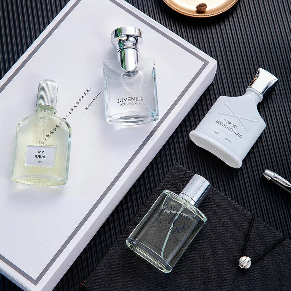 Men Perfume Gift Box 100ml Four Piece Set Lasting Fragrance Body Spray Plant Floral Scent Pheromone Cologne Perfumes Masculinos