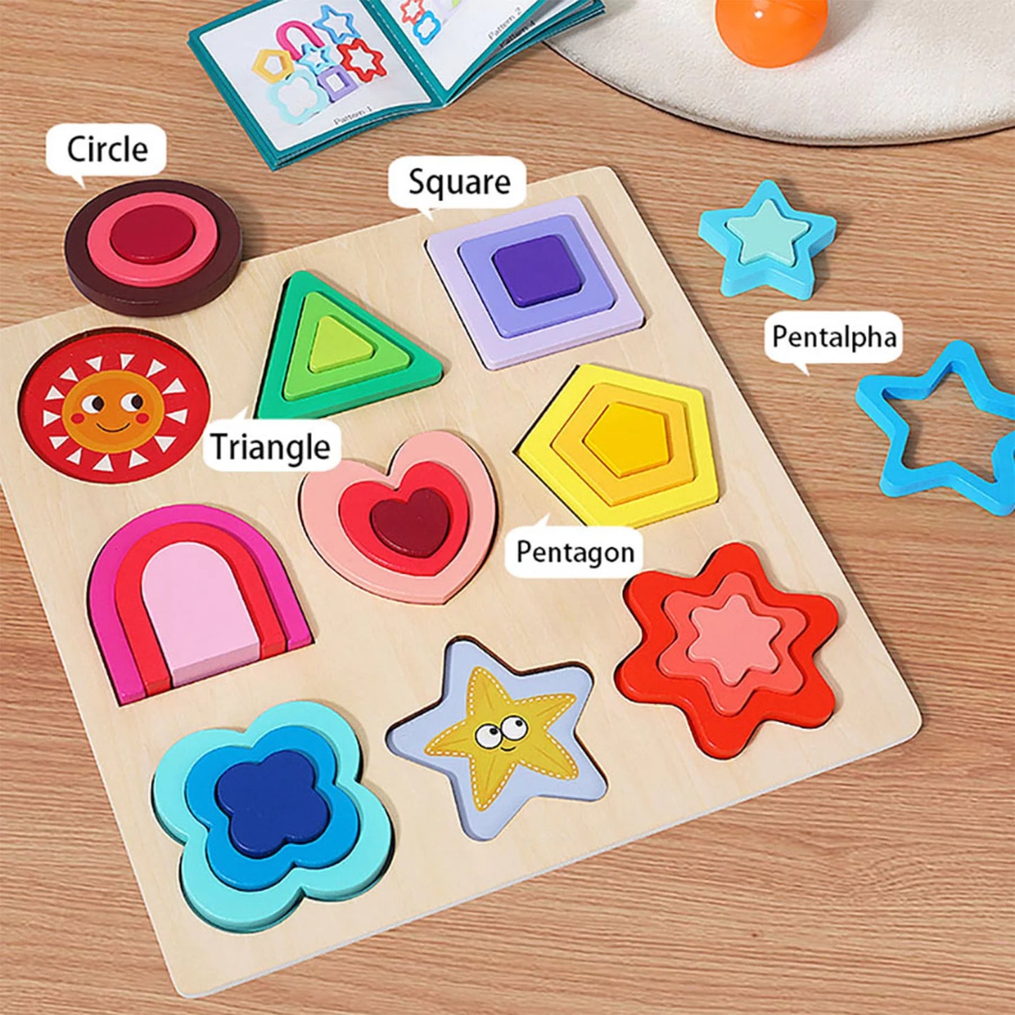 3D Wooden Puzzles Educational Toys Kids Montessori Toys Games Geometry Shape Intelligence Toys Children Christmas Holiday Gifts