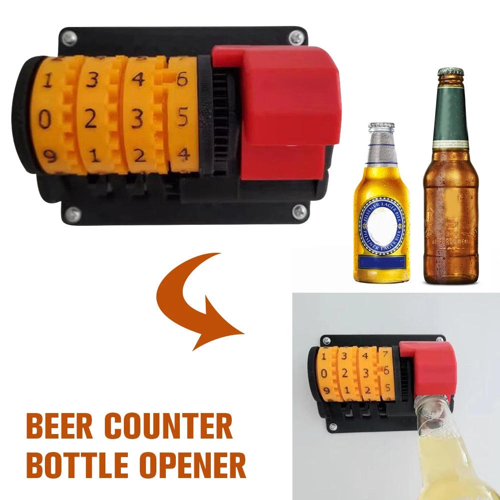 Automatic Counting Beer Opener Tools Beer Counter Bottle Opener Creative Wall Corkscrew Beer Counter for Kitchen Bar Restaurant