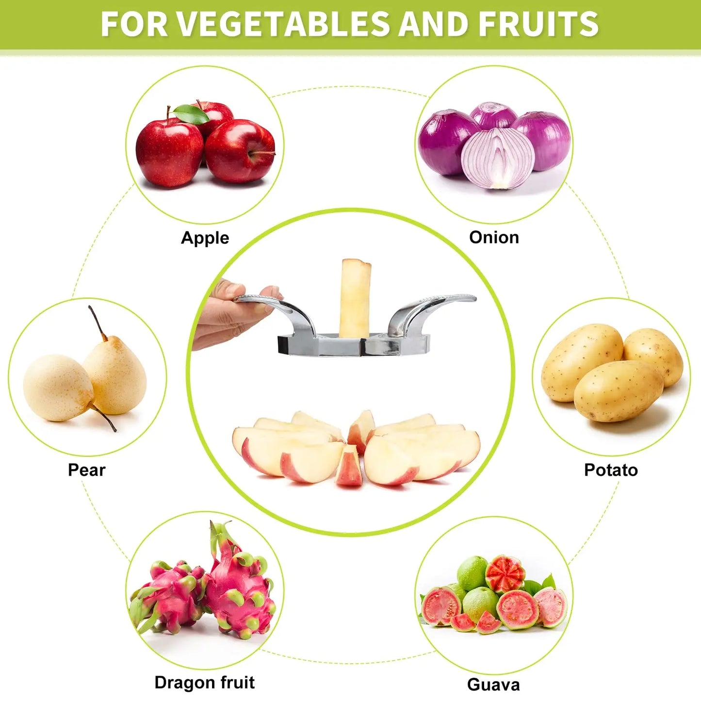 Upgraded 12 Blades Apple Slicer and Corer,Stainless Steel Ultra-Sharp Fruit Slicer Cutter Tools Kitchen Accessories