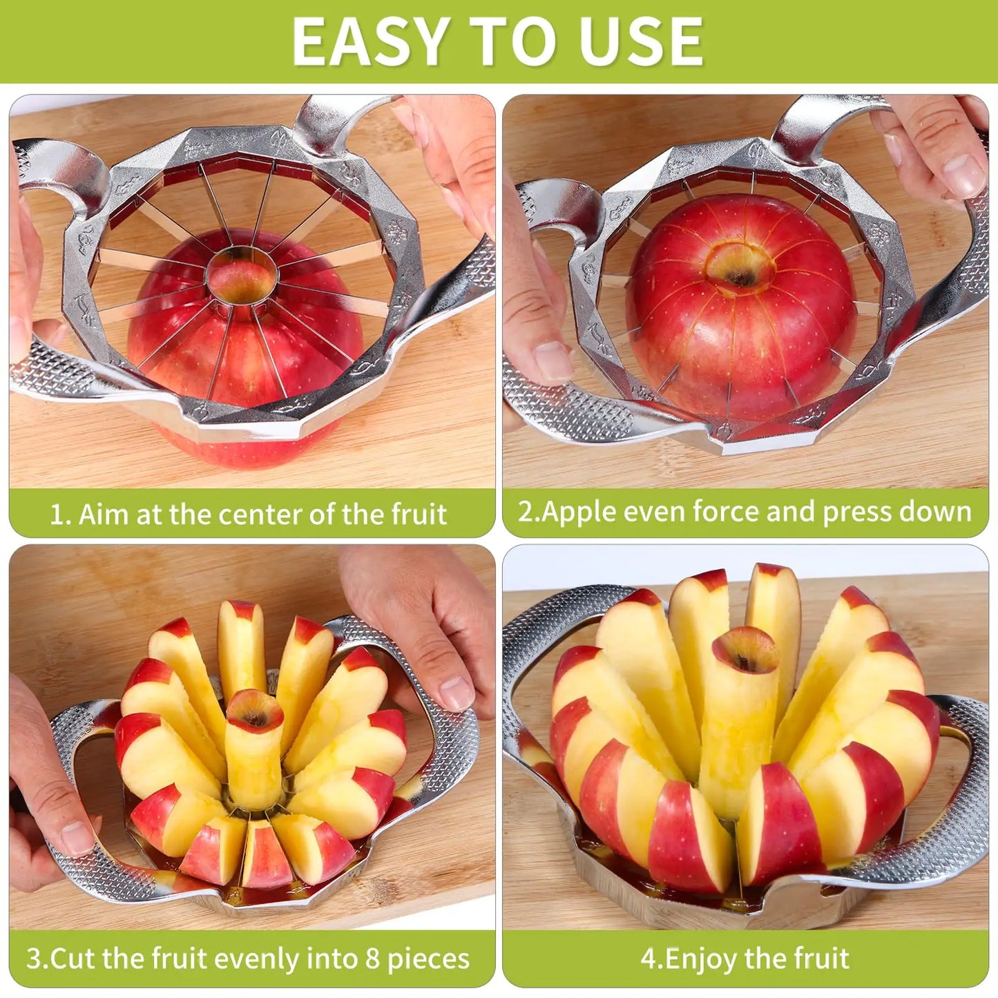 Upgraded 12 Blades Apple Slicer and Corer,Stainless Steel Ultra-Sharp Fruit Slicer Cutter Tools Kitchen Accessories