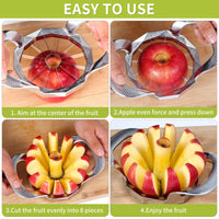 Upgraded 12 Blades Apple Slicer and Corer,Stainless Steel Ultra-Sharp Fruit Slicer Cutter Tools Kitchen Accessories