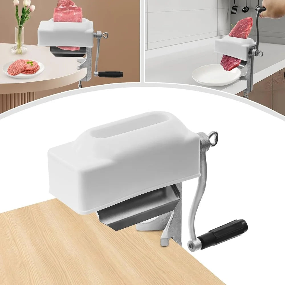Meat Tenderizer Machine with Stainless Steel Gear Steak Flatten Cuber Rolling Meats Poultry Tenderizer Kitchen Tool