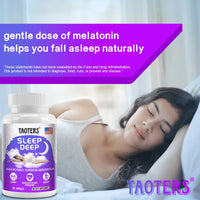 Extra Strength Melatonin - Sleep supplement with herbal ingredients to help relieve stress and improve sleep quality.