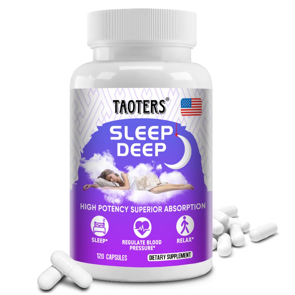 Extra Strength Melatonin - Sleep supplement with herbal ingredients to help relieve stress and improve sleep quality.