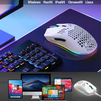 MAMBASNAKE x HXSJ T66 Wireless Gaming Mouse, 2.4Ghz Rechargeable Mouse with 6 Programmable Buttons