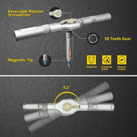 VMAN 24in1 Multifunction Ratchet Screwdriver Set Multi Magnetic Bits Mini Repair Tool Kit Household Tool For PC & Desk Etc.