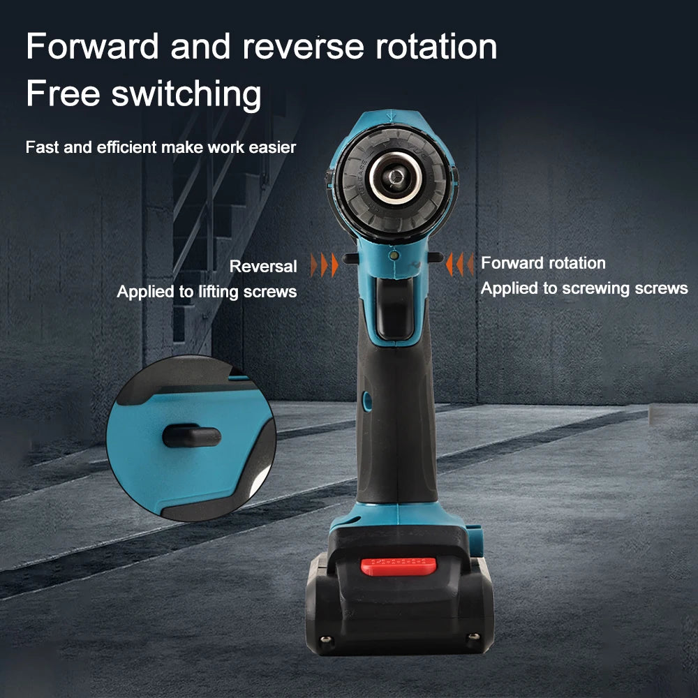 21V Cordless Drill Electric Screwdriver Electric Impact Drill Mini Wireless Power Driver DC Lithium-Ion Battery Power Tools