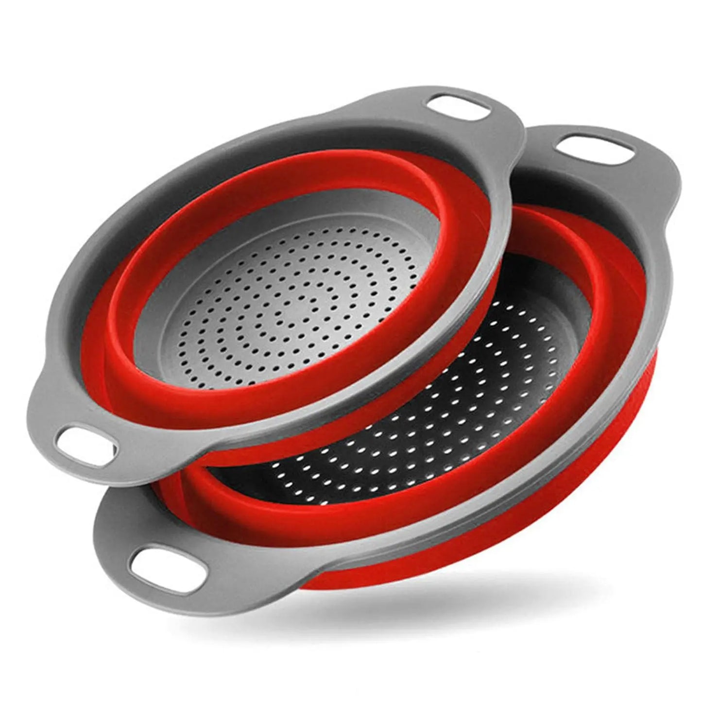 Kitchen Strainer Colander Set,2PCS  Food Strainers for Kitchen Collapsible Colander with Plastic Handles for Pasta and Spaghetti