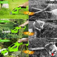 2 in 1 Cordless Grass Shear 2000mAh Battery Electric Grass Trimmer 7.2V Weeding Pruning Saw Shrub Shear Grass Weeding Mower Tool