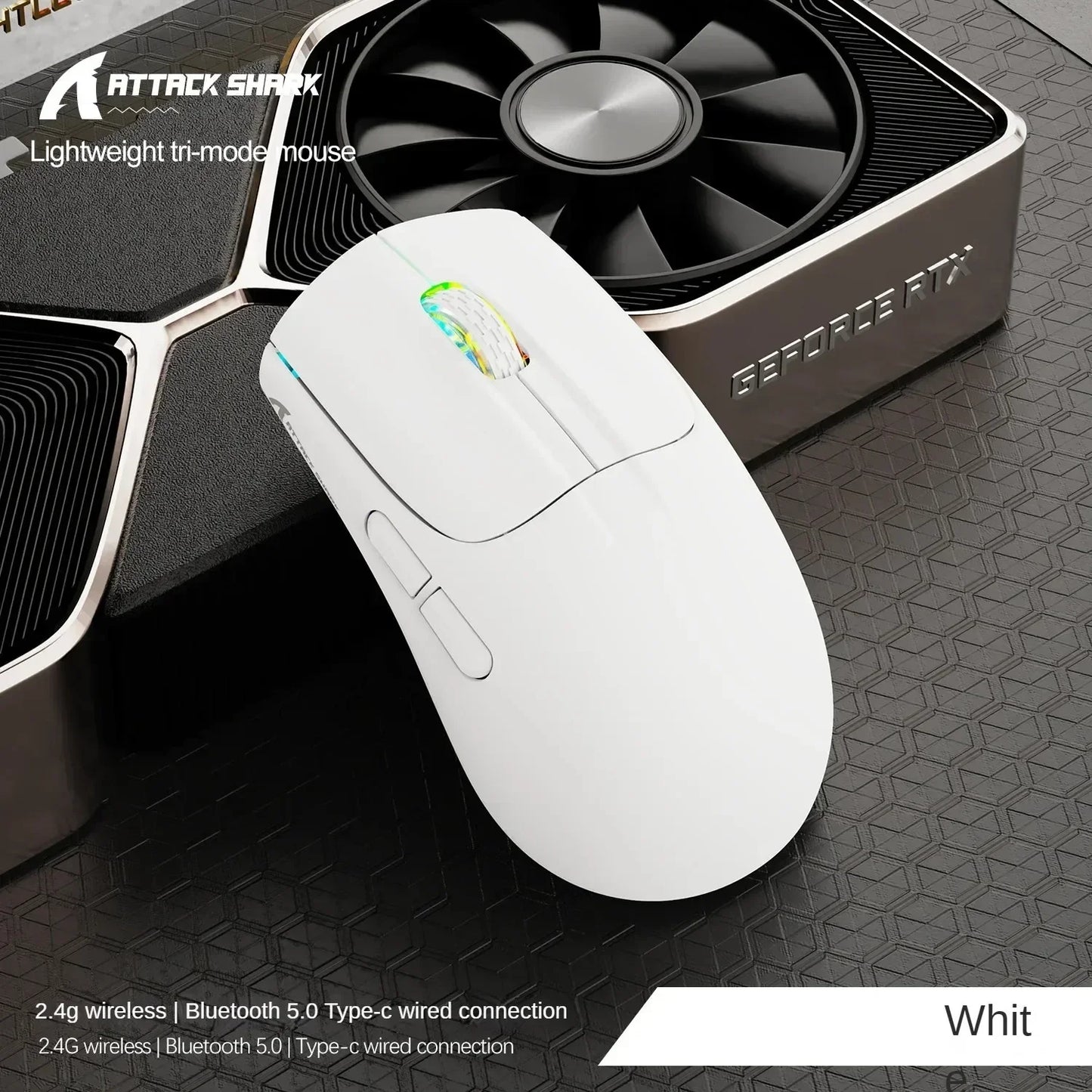 Attack Shark X5 Wireless Bluetooth Mouse 2.4G 3 Modes RGB  PAW3212 Sensor 4000DPI Optical Mouse for PC Laptop Office Gaming