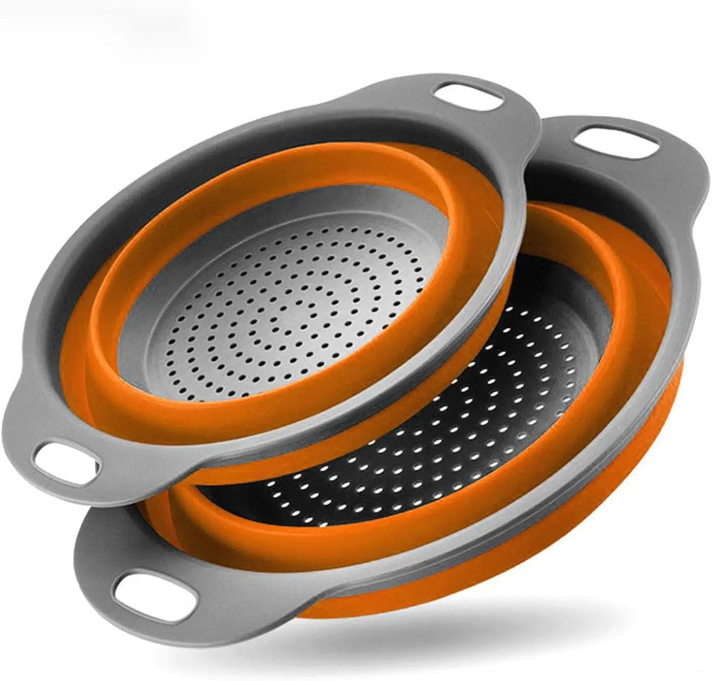 Kitchen Strainer Colander Set,2PCS  Food Strainers for Kitchen Collapsible Colander with Plastic Handles for Pasta and Spaghetti