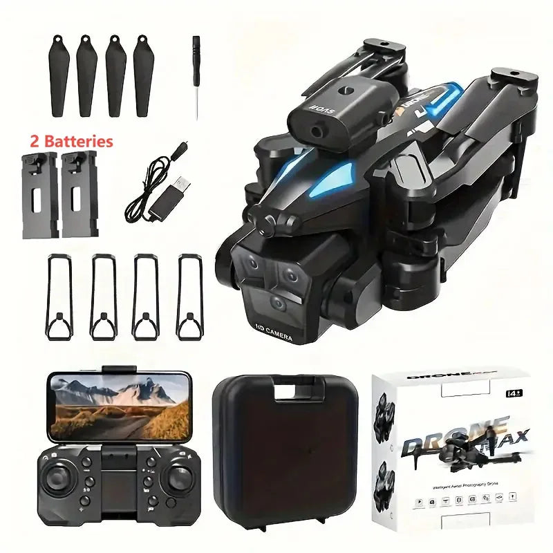 The C10 Quad-axis Folding 360° Obstacle Avoidance Drone Is Equipped With 2 Batteries, Optical Flow Positioning, And Remote Contr