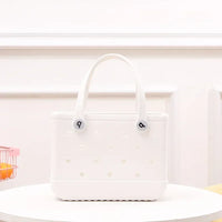 EVA Waterproof Summer Storage Basket Mini Kid Beach Bogg Bag Women Shopping Bag Picnic Rubber Jelly Tote Bogg Bag Kid Purses