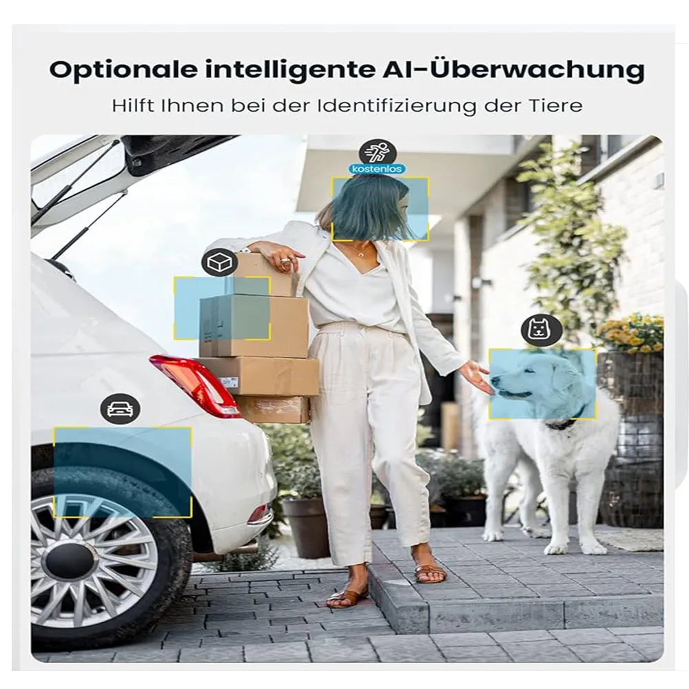 ieGeek  2K 3MP WiFi Security Cameras Wireless Outdoor,  for Home Surveillance, 360 PTZ Battery Powered Cam with Solar Panel