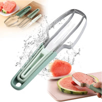 2024 New  in 1 Stainless Steel Watermelon Popsicle , Watermelon Fork  Slicer Tool Melon   Portability Fruit Fork Kitchen Gadgets