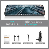 10 Inch Mirror Camera for Car Touch Screen Video Recorder Rearview Mirror Dash Cam Front and Rear Camera Mirror DVR Black Box