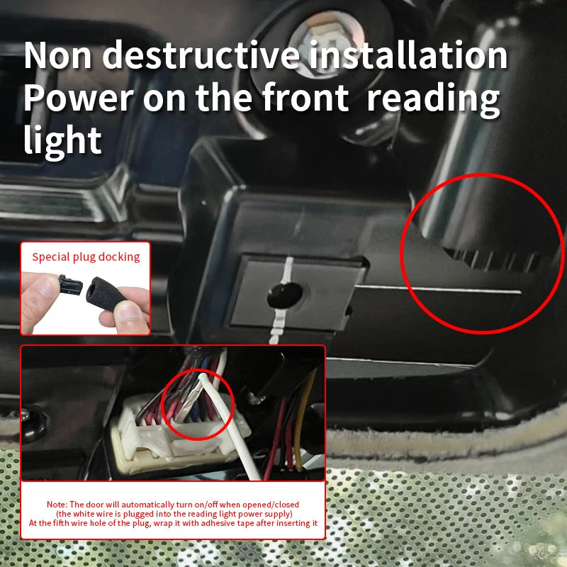 2Pcs Armrest Interior Door Handle Lighting Car Rear handle reading light Automatic light on Auto Atmosphere Lamp For BYD Seagull