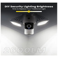 ieGeek 2K Wired Floodlight Security Camera, Outdoor  with Motion Sensor Cam,Color Night Vision, 110dB Siren, 2 Way Audio
