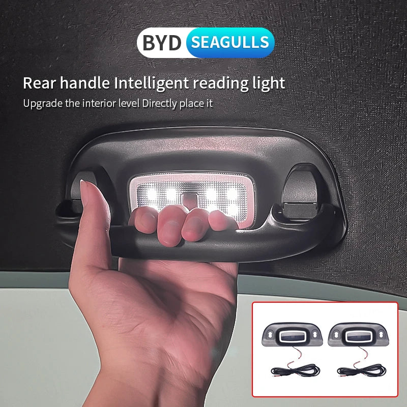 2Pcs Armrest Interior Door Handle Lighting Car Rear handle reading light Automatic light on Auto Atmosphere Lamp For BYD Seagull