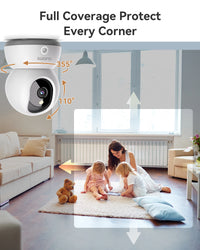 Blurams 2K Indoor Camera for Home Security, 360° Pet Dog Camera with Phone App, 2-Way Talk, One-Touch Call, Night Vision, 2.4GHz