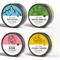 New 4Pcs Clay Mask Set Vitamin C Turmeric Clay Mask Dead Sea Mud  Face Masks Skincare for Deep Cleansing Pores Moisturizing 320g