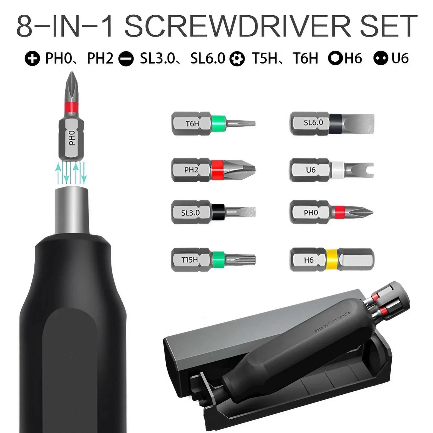 Multifunction Screwdriver Set - S2 Phillips Slotted Precision Bits, Mobile & Notebook Maintenance Tool, Handy Hand Tools