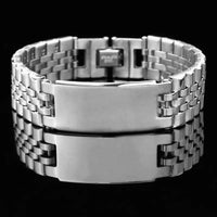 Personalize Custom Name Men Stainless Steel Bracelet watch band Black Smooth Engrave Logo Id Bracelets Gift Jewelry