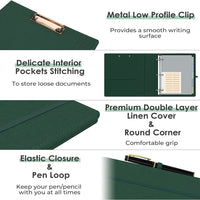 3 Ring Binder 2 Inch Clipboard with 5 Tab Dividers Self-Adhesive Labels Durable File Organizer Portable School Office Supply