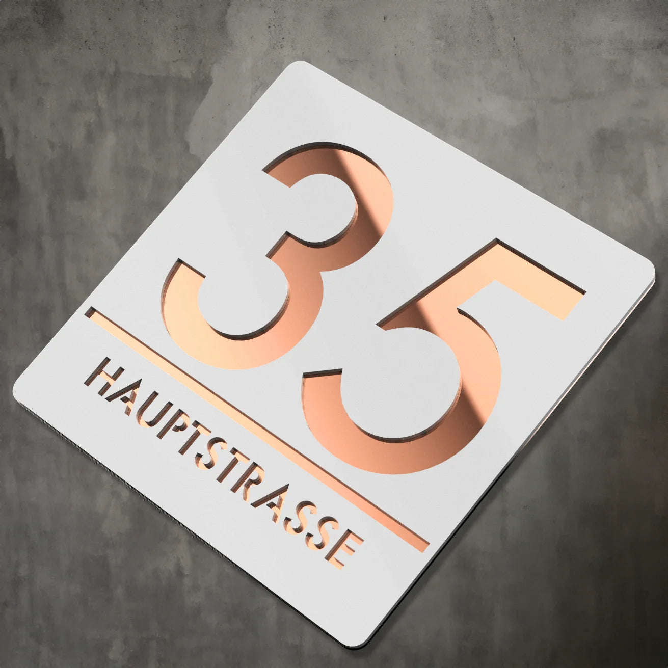 Personalized Custom 3D Door Sign Laser Cut Acrylic Mirror Text Modern Floating House Number Sign Outdoor Street Family Name Sign