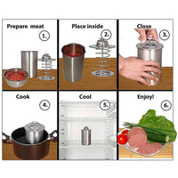 Stainless Steel Ham Maker Meat Press Cooker Deli Meat Press Mold with Thermometer for Pork Poultry Cooking Kitchen Accessories