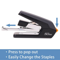 Deli 50 Sheets Heavy Duty Stapler Effortless Paper Binder School Supplies Stationery Stapler Without Staples Office Supplies