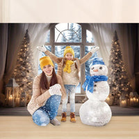 Winter Christmas Photography Backdrop  10x8FT Kid Family Party Portrait Snow Windows Scene Xmas Tree Gifts Background Banner