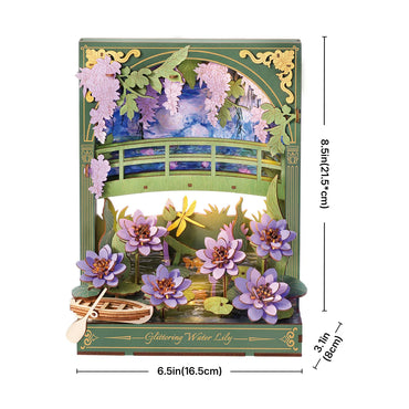 ROWOOD 3d Wooden Puzzle with LED Light Flower Model Kits Tabletop Display Wall Art Deco Puzzle Gifts for Adults Teens