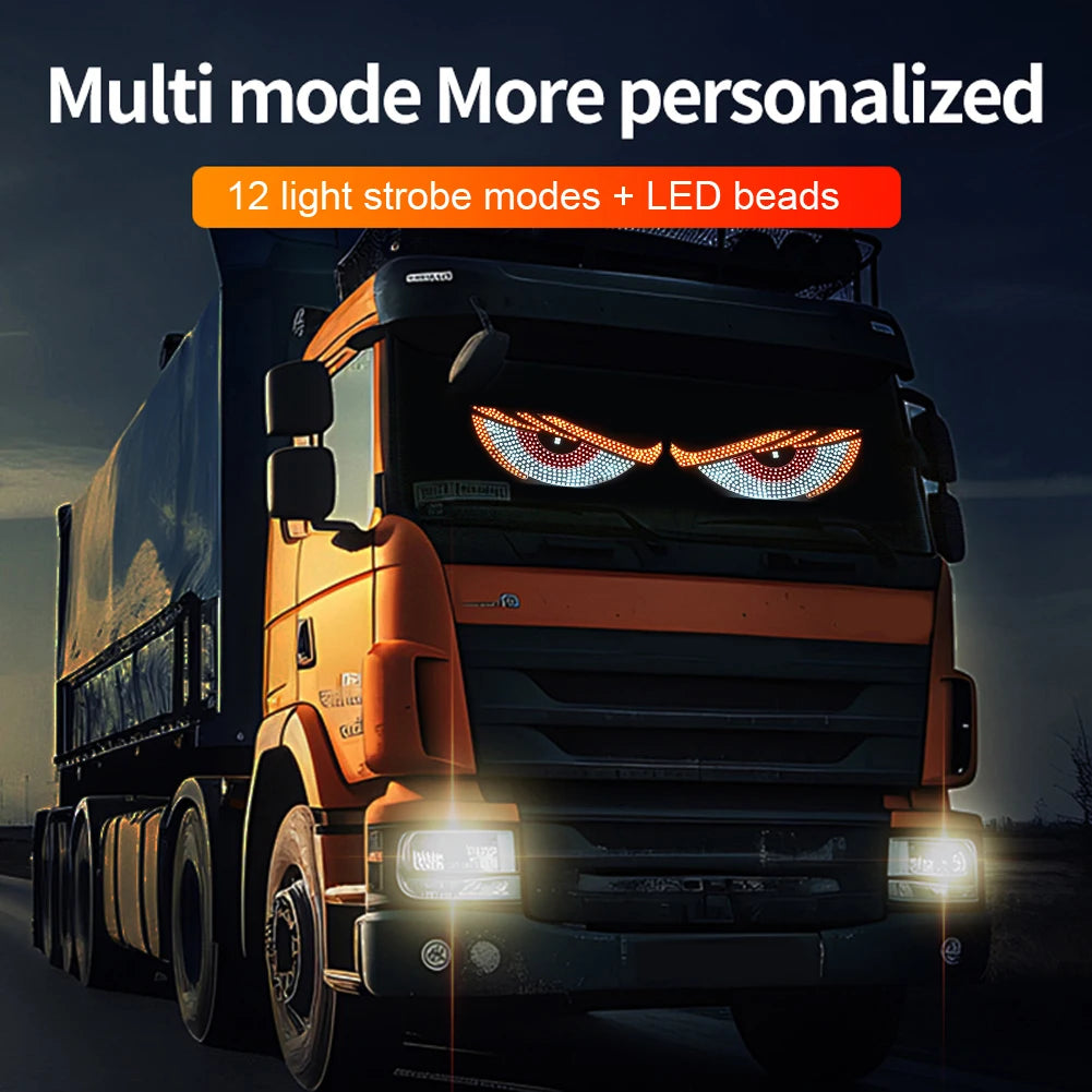 2Pcs LED Dynamic Demon Eyes Atmosphere Light USB Car Front Rear Windshield Glass Light Auto Decoration Accessories