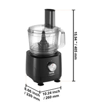 VEVOR Food Processor 9-Cup Vegetable Chopper for Chopping Slicing Shredding Puree and Kneading 600W Stainless Steel Blade  Black