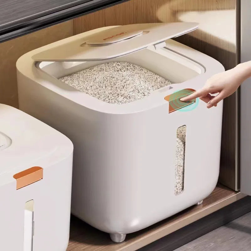 Rice Storage Container Flour Dispenser Box Grain Sealed Organizer Kitchen Flour Food Storage Tank Household Rice Bucket Box