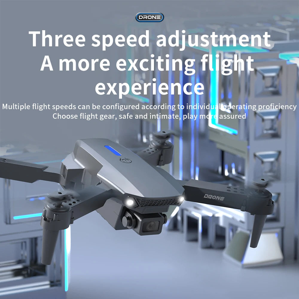 Professional Drone E88 8K Wide-Angle HD 1080P Camera WiFi FPV Height Hold Foldable RC Drone Quadrotor Helicopter Children's Toys