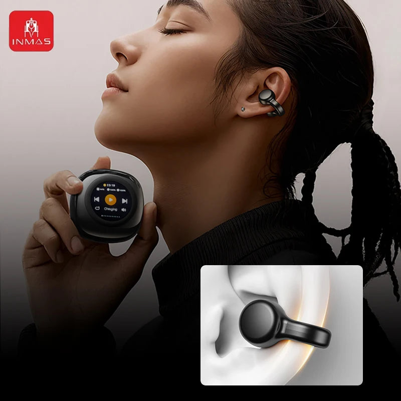 INMAS CT11 ANC Ear Clip Earbuds Wireless Bluetooth Display Screen Headphones Active Noise Reduction Earphones Waterproof Headset