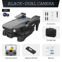 Professional Drone E88 8K Wide-Angle HD 1080P Camera WiFi FPV Height Hold Foldable RC Drone Quadrotor Helicopter Children's Toys
