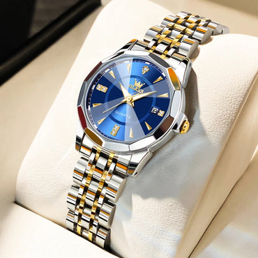 OLEVS Original Brand Elegant Women's Watches Waterproof Luminous Quartz Watch for Lady Necklace Bracelet Gift Box Set Calendar